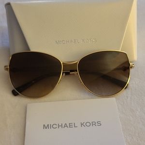 NWT Michael Kors Gold & Brown Cat Eye Sunglasses